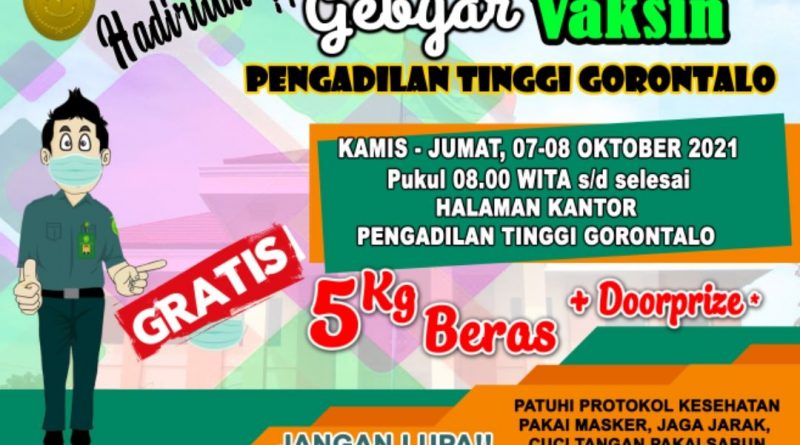Gebyar Vaksin di Pengadilan Tinggi Gorontalo