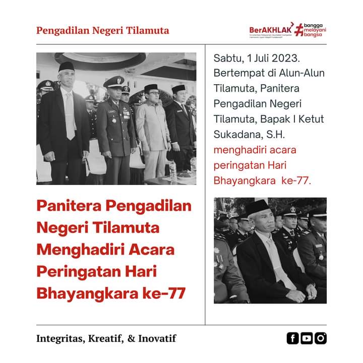 PANITERA Pengadilan Negeri Tilamuta Mengikuti Hari Bhayangkara ke-77
