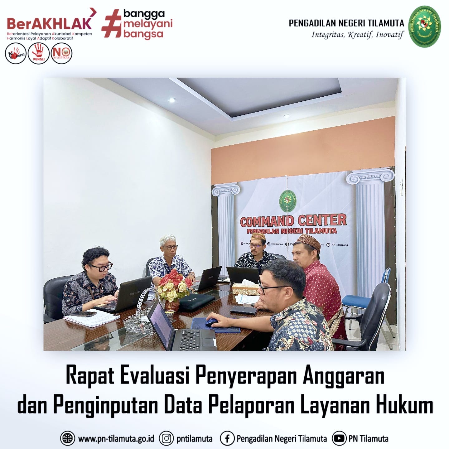 Rapat Evaluasi Penyerapan Anggaran dan Penginputan Data Pelaporan Pelayanan Hukum