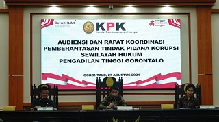 Rapat Audiensi dan Koordinasi Komisi Pemberantasan Korupsi bersama Pengadilan Tinggi Gorontalo dan Jajarannya
