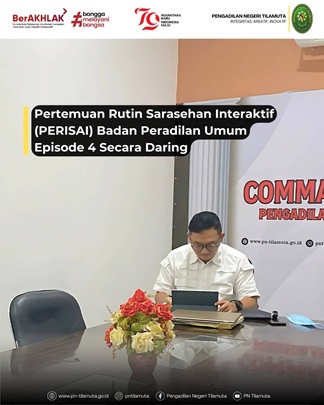 Pertemuan Rutin Sarasehan Interaktif PERISAI Badan peradilan Umum Episode 4 Secara Daring