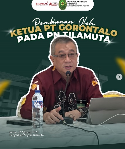 Pembinaan Ketua Pengadilan Tinggi Gorontalo di PN Tilamuta