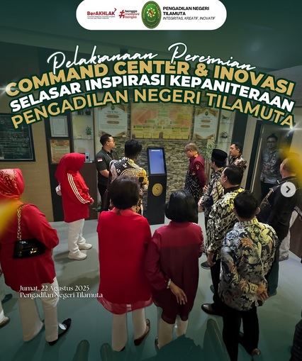 Ketua Pengadilan Tinggi Gorontalo meresmikan Inovasi Selasar Inspirasi Kepaniteraan dan Command Center PN Tilamuta