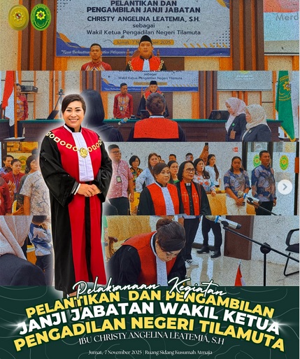 Pelantikan dan Pengambilan Janji Wakil Ketua PN Tilamuta