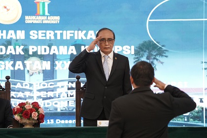 TUTUP DIKLAT HAKIM TIPIKOR ANGKATAN XXVII, KETUA MA TEKANKAN INTEGRITAS DAN KETELADANAN