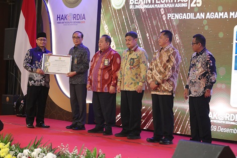 PERINGATAN HAKORDIA 2025, MA BERIKAN PENGHARGAAN BAGI SATKER BERINTEGRITAS PERAIH SMAP-WBK