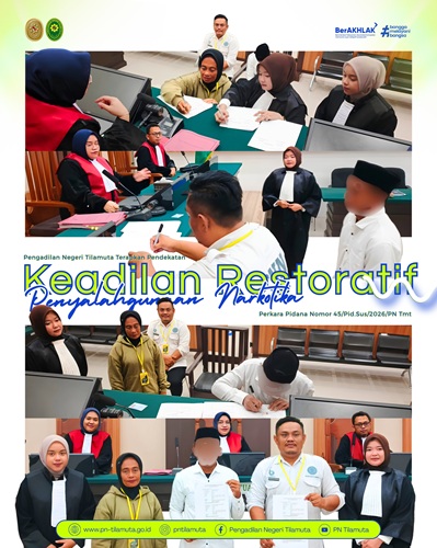 PN Tilamuta Terapan Pendekatan Keadilan Restoratif Penyalahgunaan Narkotika