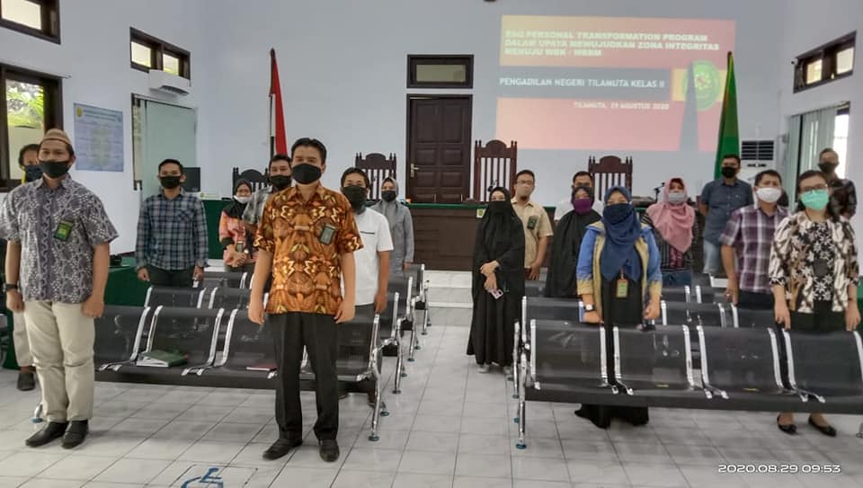 Zoom Meeting Pembekalan  mewujudkan Zona Integritas Menuju WBK / WBM Mahkamah Agung RI Menuju Peradilan yang Agung