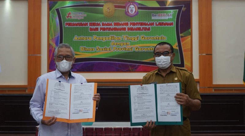Penandatanganan Perjanjian Kerja Sama dengan Dinas Sosial Provinsi Gorontalo untuk Penyediaan Layanan Bagi Penyandang Disabilitas