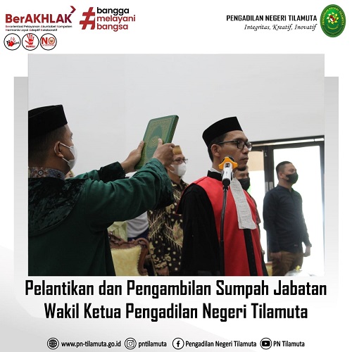 Pelantikan dan Pengambilan Sumpah Jabatan Wakil Ketua Pengadilan Negeri Tilamuta