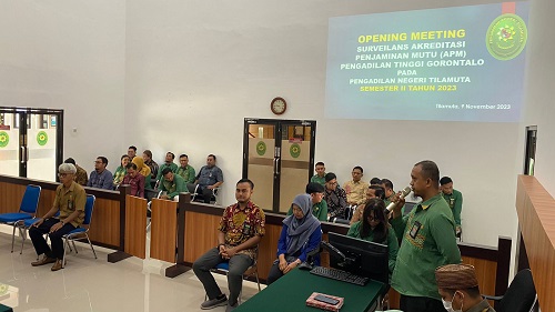 Opening Meeting Surveilans APM Pengadilan Tinggi Gorontalo pada Pengadilan Negeri Tilamuta