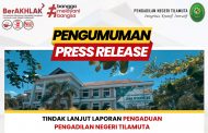 PENGUMUMAN / PRESS RELEASE PENGADILAN NEGERI TILAMUTA