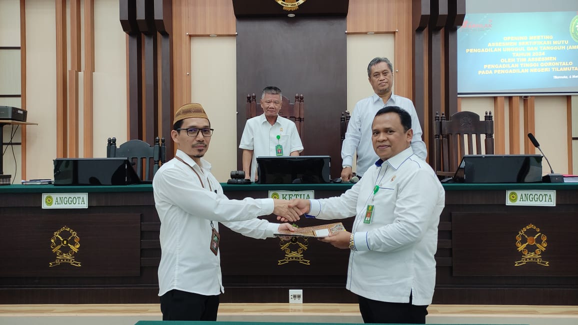 Opening Meeting Assesmen Sertifikasi Mutu Pengadilan Unggul dan Tangguh (AMPUH) dan Pengawasan Reguler oleh Tim Assesmen Pengadilan Tinggi Gorontalo