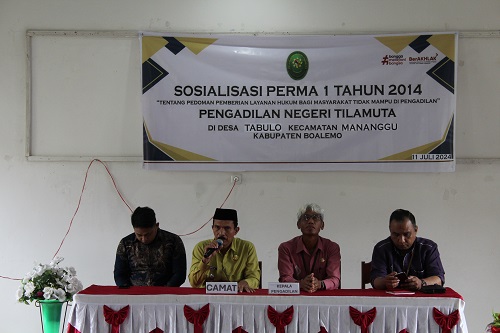 Sosialisasi PERMA 1 Tahun 2014 di Kecamatan Mananggu