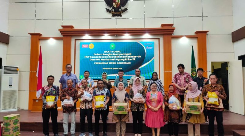 Bakti Sosial Dharmayukti Karini Provinsi Gorontalo dalam Rangka HUT Kemerdekaan Republik Indonesia ke-79 dan HUT Mahkamah Agung RI ke – 79