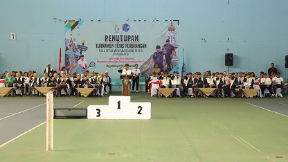 TUTUP TURNAMEN TENIS PERORANGAN KMA UNGKAP JANGAN BERHENTI LATIHAN