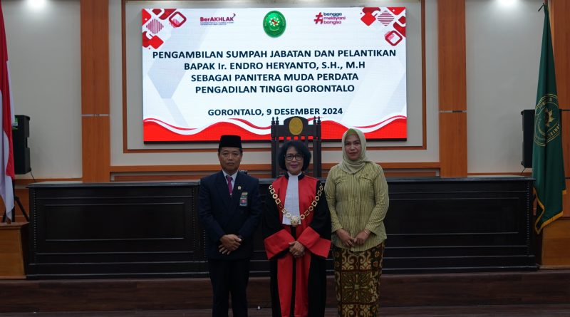 Pelantikan dan Pengambilan Sumpah Jabatan Panitera Muda Perdata Pengadilan Tinggi Gorontalo