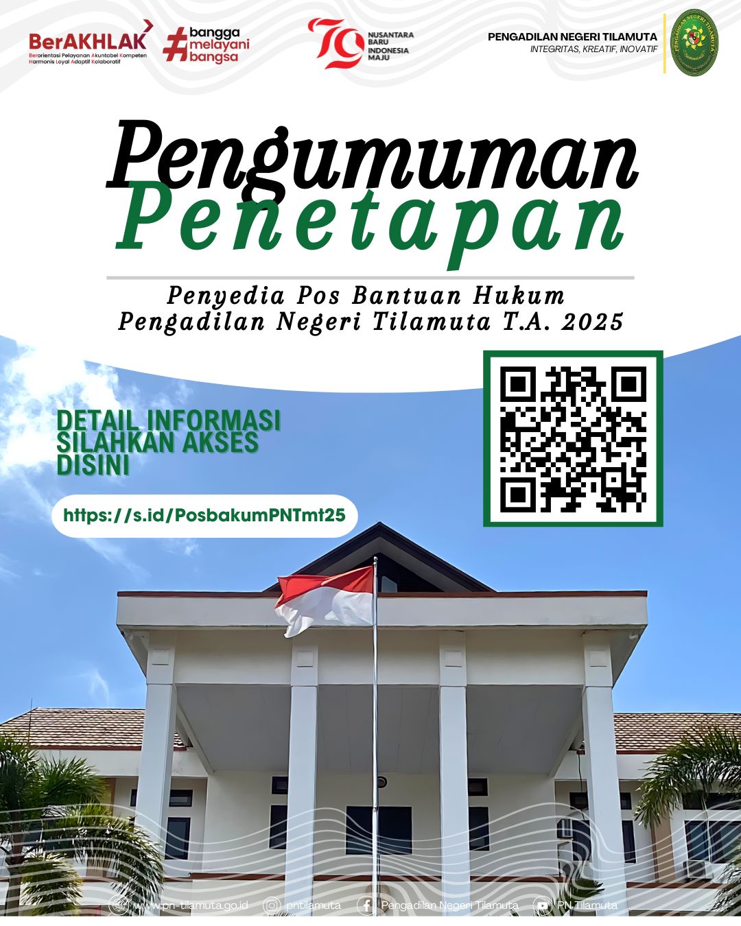 Pengumuman Penetapan Penyedia Pos Bantuan Hukum 2025