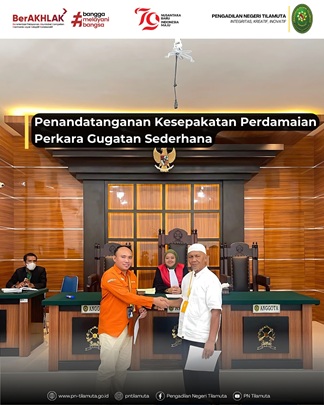 Penandatanganan Kesepakatan Perdamaian Perkara Gugatan Sederhana