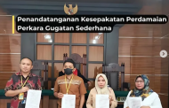 Penandatanganan Kesepakatan Perdamaian Perkara Gugatan Sederhana