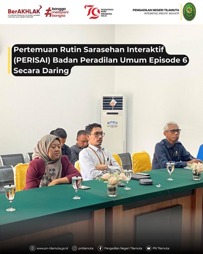 Pertemuan Rutin Sarasehan Interaktif (PERISAI) Badan Peradilan Umum Episode 6 Secara Daring
