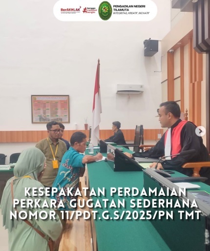 KESEPAKATAN PERDAMAIAN PERKARA PERDATA DI PN TILAMUTA