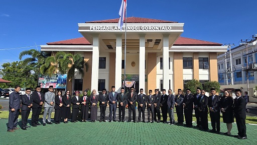 Pengadilan Tinggi Gorontalo Gelar Upacara Peringatan HUT Mahkamah Agung RI ke-80