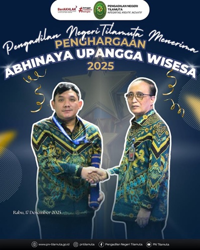 Pengadilan Negeri Tilamuta menerima Penghargaan Abhinaya Upangga Wisesa