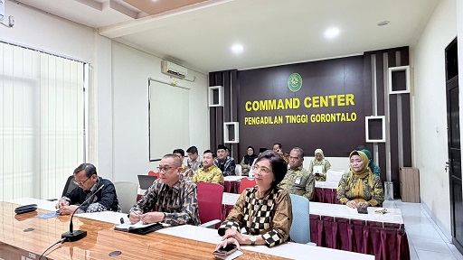 Pengadilan Tinggi Gorontalo Ikuti Pembinaan Teknis dan Administrasi Yudisial oleh Pimpinan Mahkamah Agung RI Secara Daring
