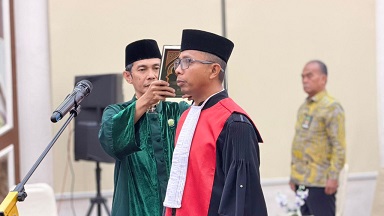 Pengadilan Tinggi Gorontalo Gelar Sidang Terbuka Pengambilan Sumpah Jabatan dan Pelantikan Ketua Pengadilan Negeri Marisa