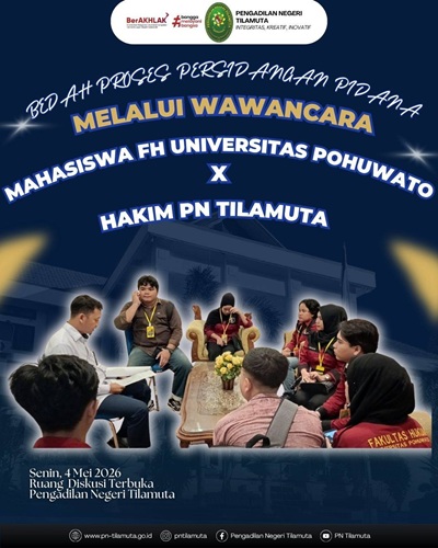 Bedah Proses Persidangan Pidana melalui Wawancara Mahasiswa Fakultas Hukum Universitas Pohuwato dengan Hakim Pengadilan Negeri Tilamuta