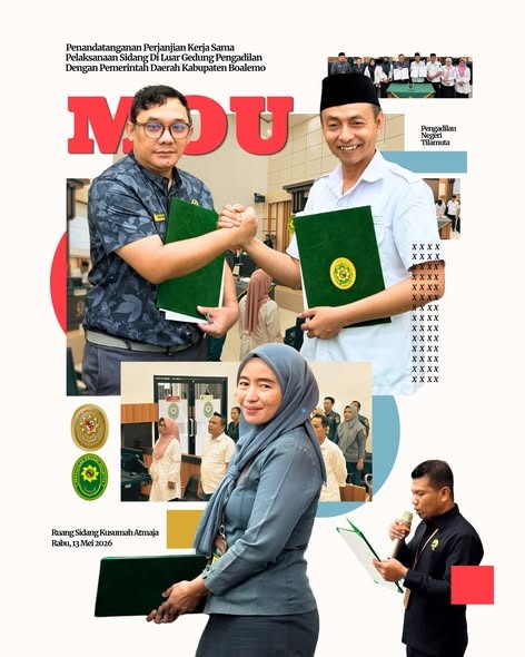 Penandatanganan Perjanjian Kerja Sama tentang Pelaksanaan Sidang di Luar Gedung Pengadilan antara Pengadilan Negeri Tilamuta dengan Pemerintah Daerah Kabupaten Boalemo