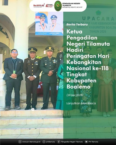 Ketua PN Tilamuta Hadiri Peringatan Hari Kebangkitan Nasional ke-118 Tingkat Kabupaten Boalemo