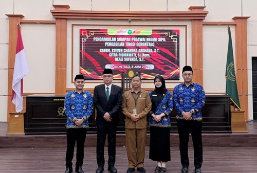 Pengambilan Sumpah PNS, Pengadilan Tinggi Gorontalo Teguhkan Komitmen ASN Berintegritas dan Profesional
