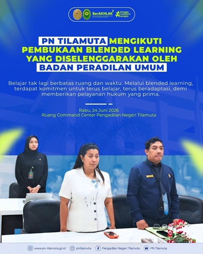 PN Tilamuta Mengikuti Pembukaan Blended Learning yang Diselenggarakan oleh Badan Peradilan Umum